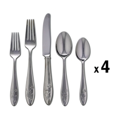 Lenox Butterfly Meadow 20 piece Stainless Flatware, Service for 4 