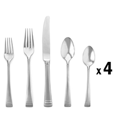 Lenox Federal Platinum Frosted 20 piece Stainless Flatware, Service for 4 