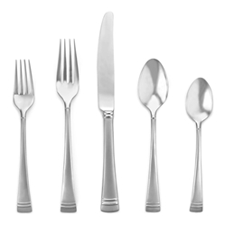 Lenox Federal Platinum Frosted 5 piece Stainless Flatware Place Setting 