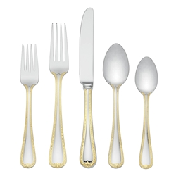 Lenox Vintage Jewel Gold 5 piece Stainless Flatware Place Setting 