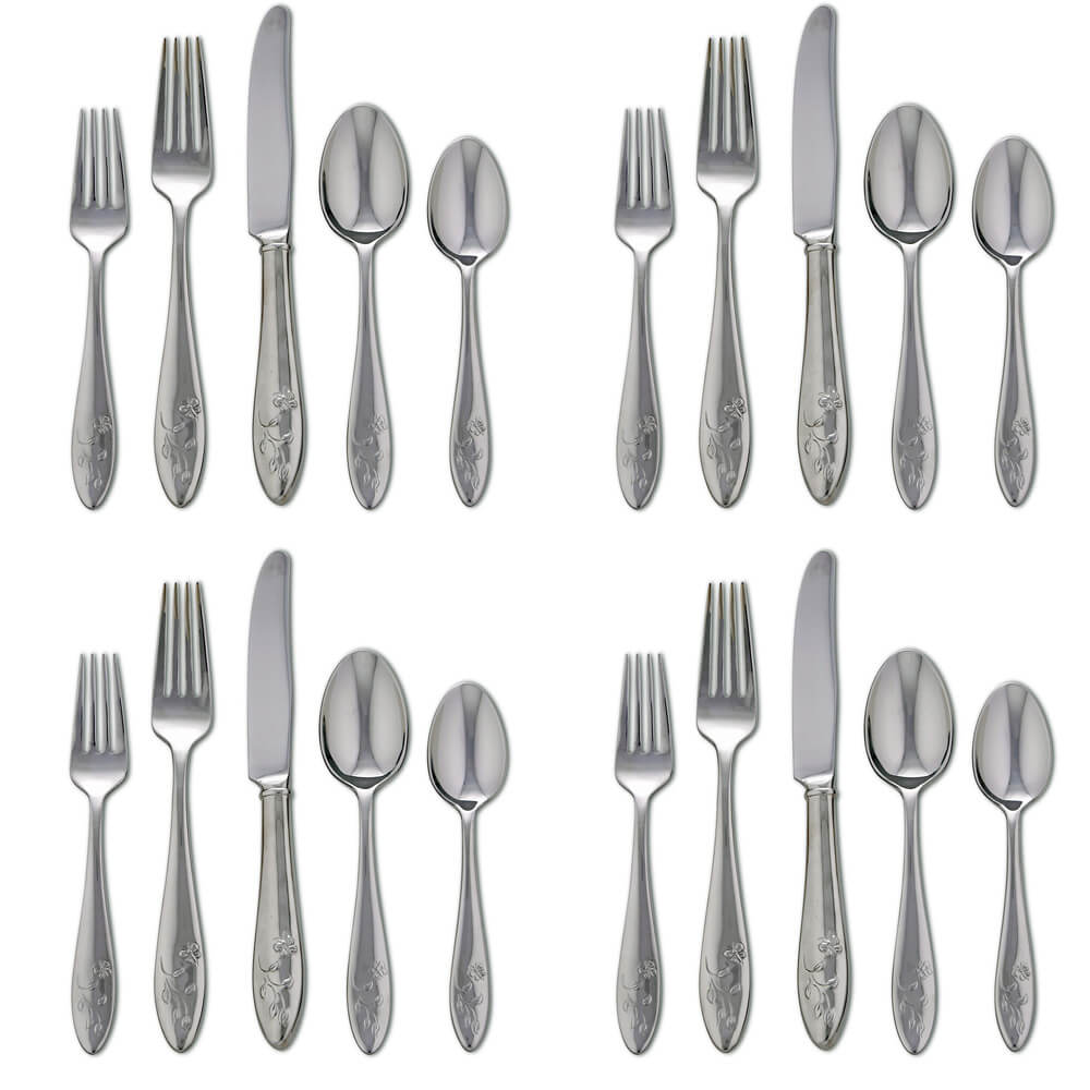 Lenox Butterfly Meadow 20 piece Stainless Flatware, Service for 4 - LN-BFM-50/4