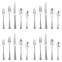 Lenox Federal Platinum Frosted 20 piece Stainless Flatware, Service for 4 