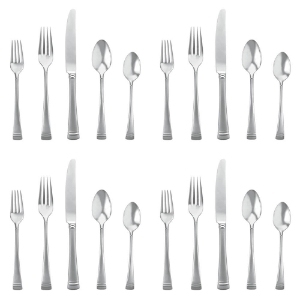 Lenox Federal Platinum Frosted 20 piece Stainless Flatware, Service for 4