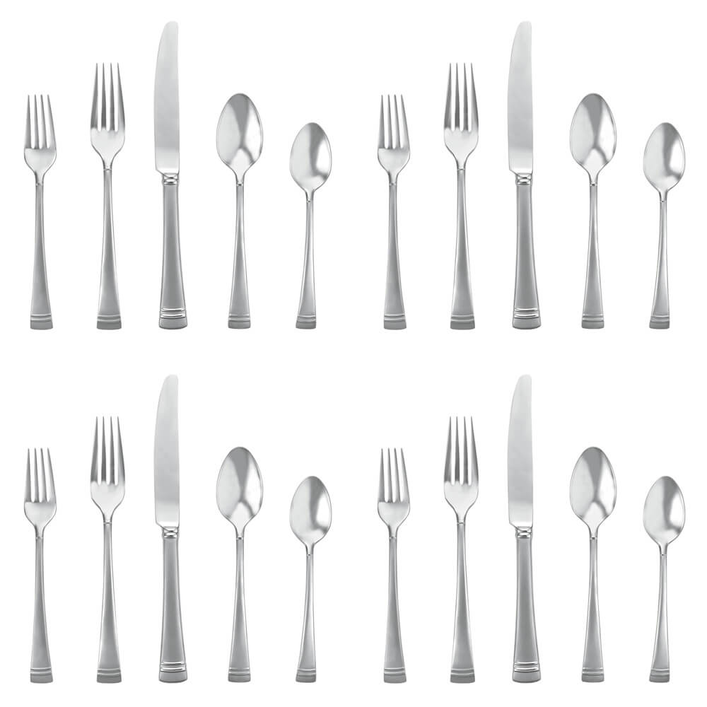 Lenox Federal Platinum Frosted 20 piece Stainless Flatware, Service for 4 - LN-FPL-50/4