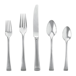 Lenox Federal Platinum Frosted 5 piece Stainless Flatware Place Setting