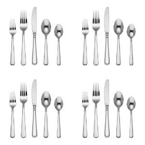 Lenox Pearl Platinum 20 piece Stainless Flatware, Service for 4