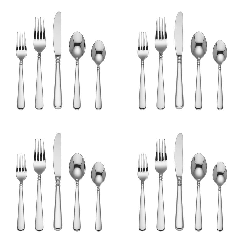 Lenox Pearl Platinum 20 piece Stainless Flatware, Service for 4 - LN-PP-50/4