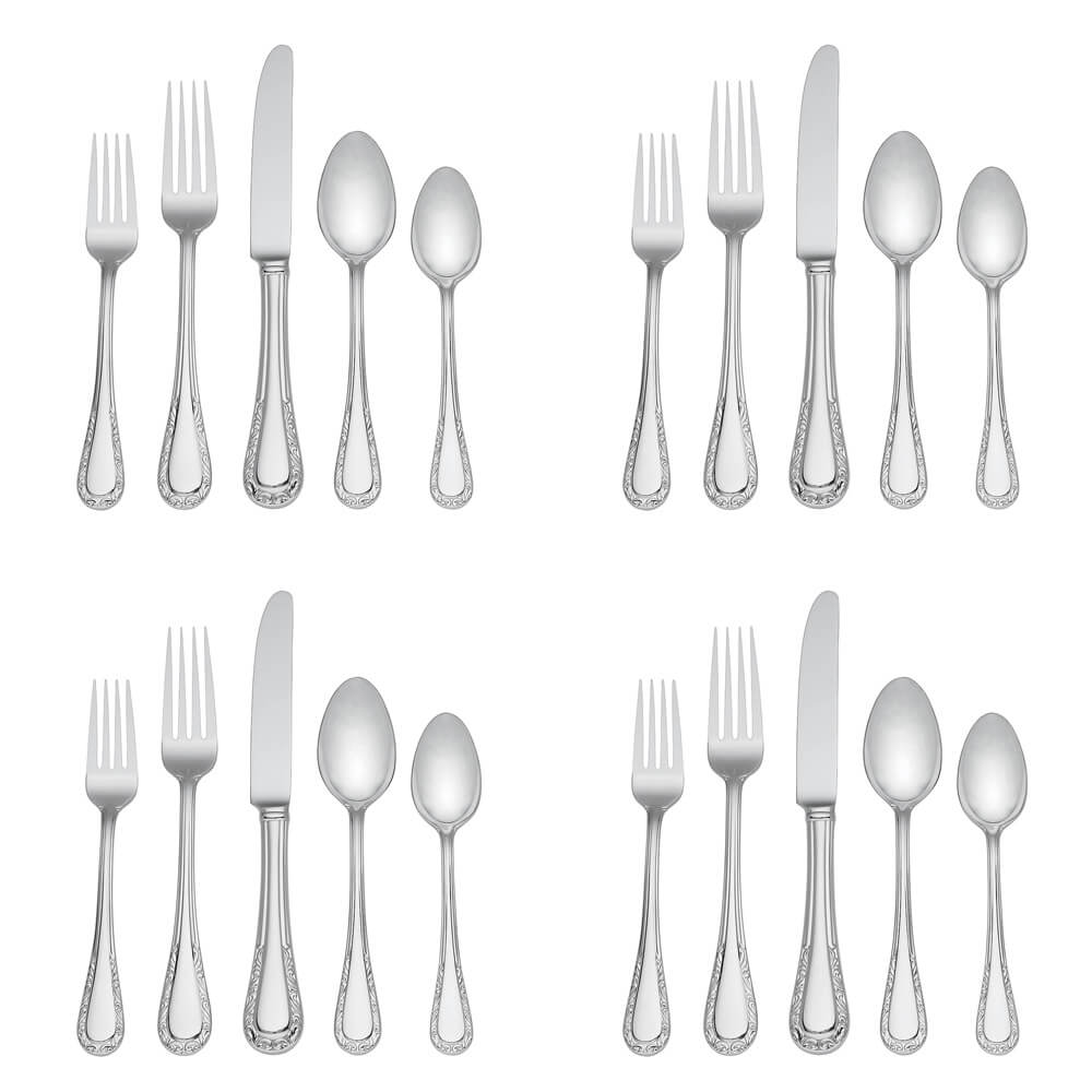 Lenox Venetian Lace 20 piece Stainless Flatware, Service for 4 - LN-VL-50/4
