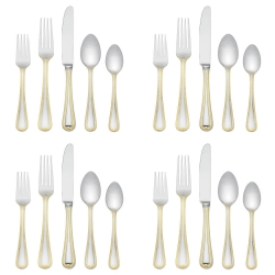 Lenox Vintage Jewel Gold 20 piece Stainless Flatware, Service for 4 