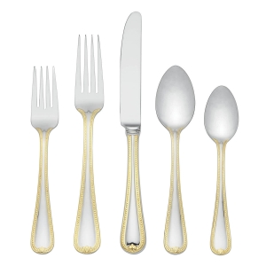 Lenox Vintage Jewel Gold 5 piece Stainless Flatware Place Setting