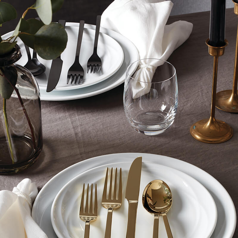Oneida Allay Black & Champagne 40 piece, Service for 8 - B1083040A