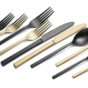 Oneida Allay Black & Champagne 40 piece, Service for 8