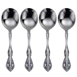 Oneida Michelangelo Bouillon/Round Soup Spoons (Set of 4) bouillon spoons,round spoons