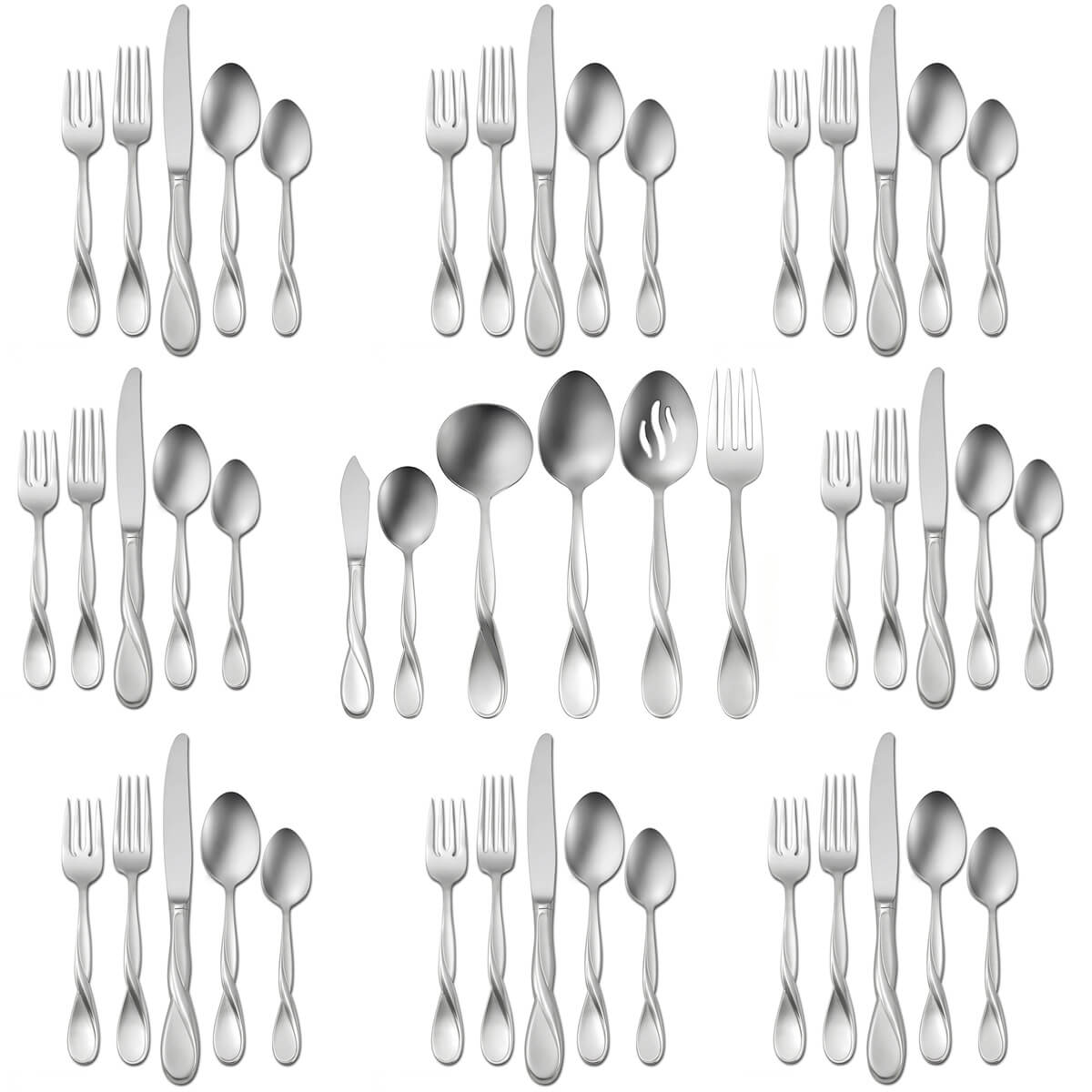 Oneida Satin Aquarius 46 Piece Set, Service for 8 - ON-SAQ-46