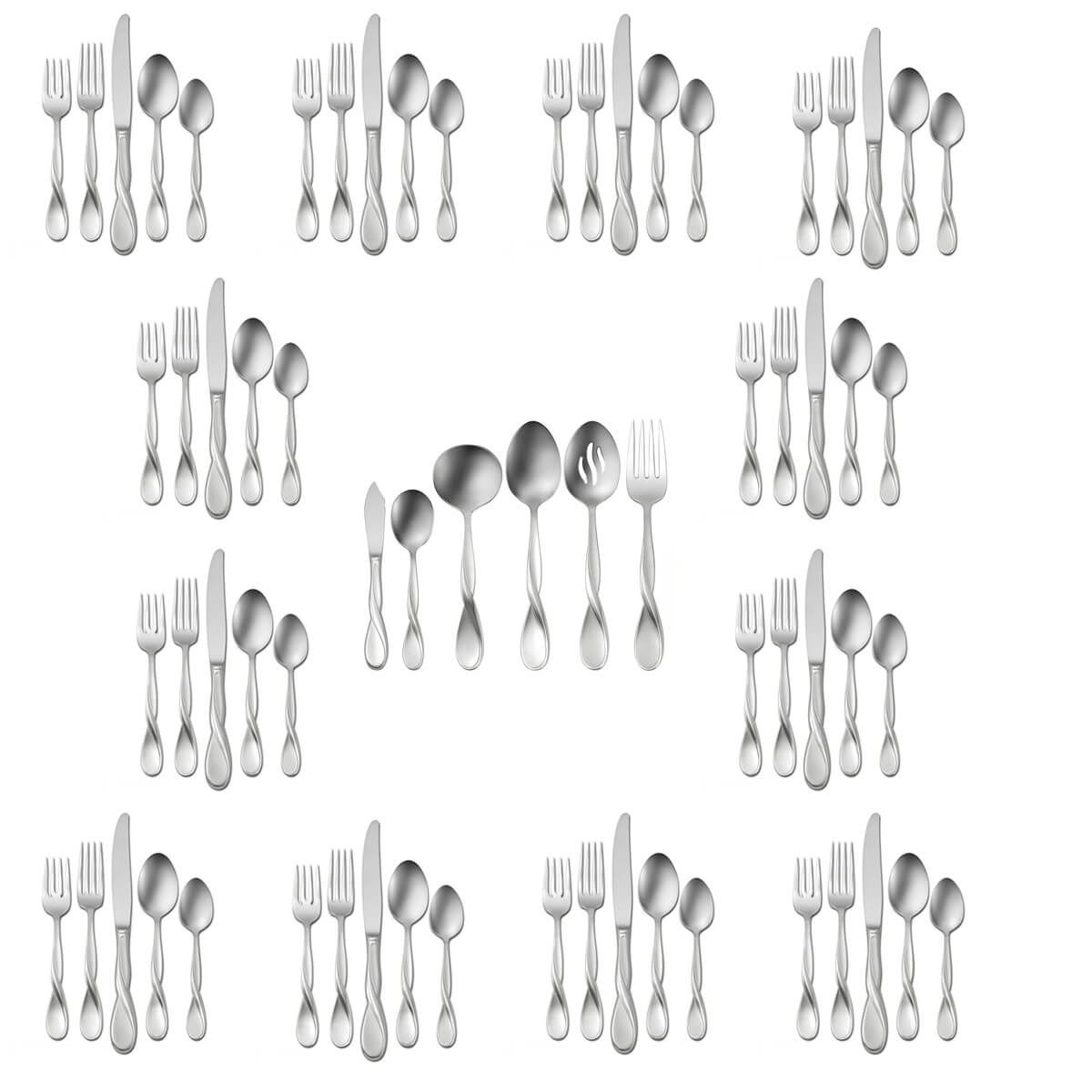 Oneida Satin Aquarius 66 Piece Set, Service for 12 - ON-SAQ-66