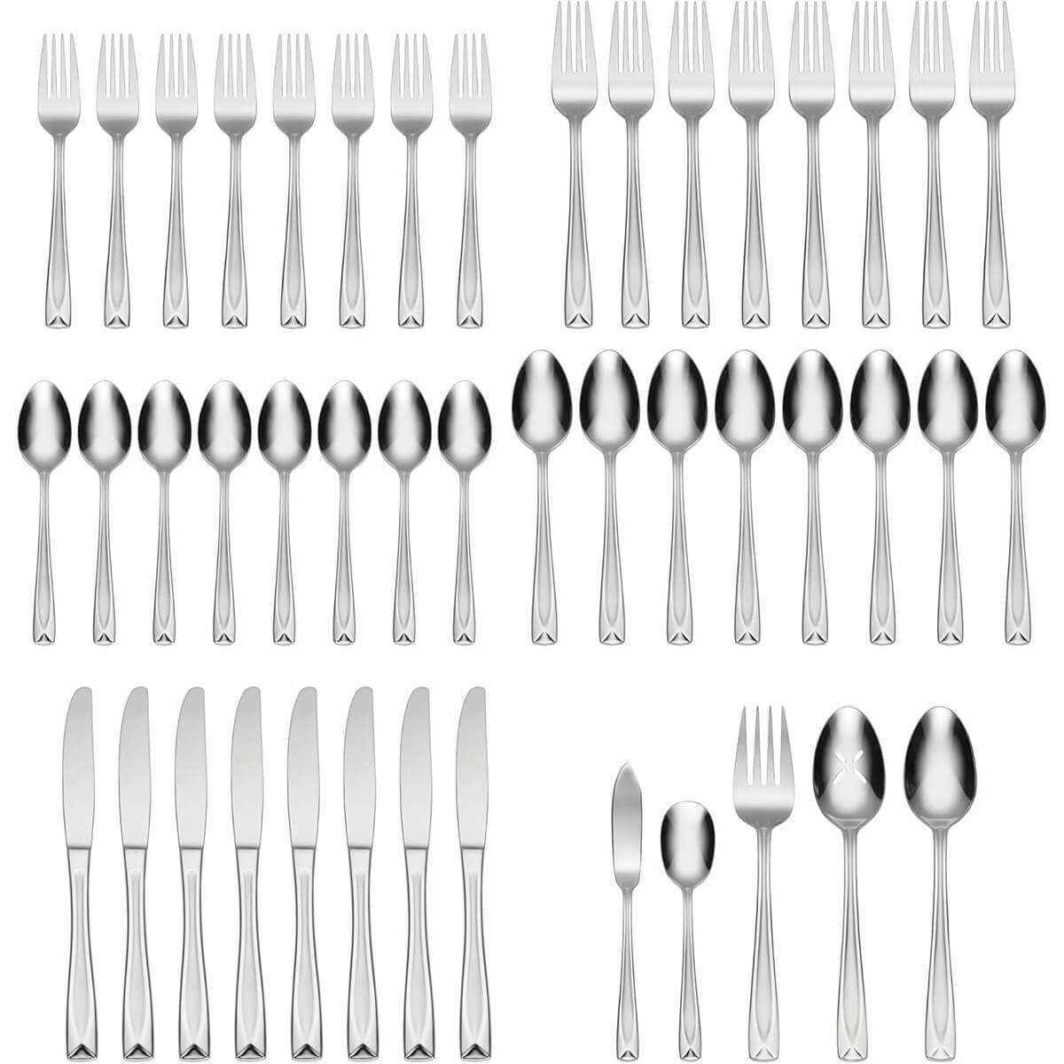 Oneida Satin Lincoln 45 Piece Set, Service for 8 - H225045B