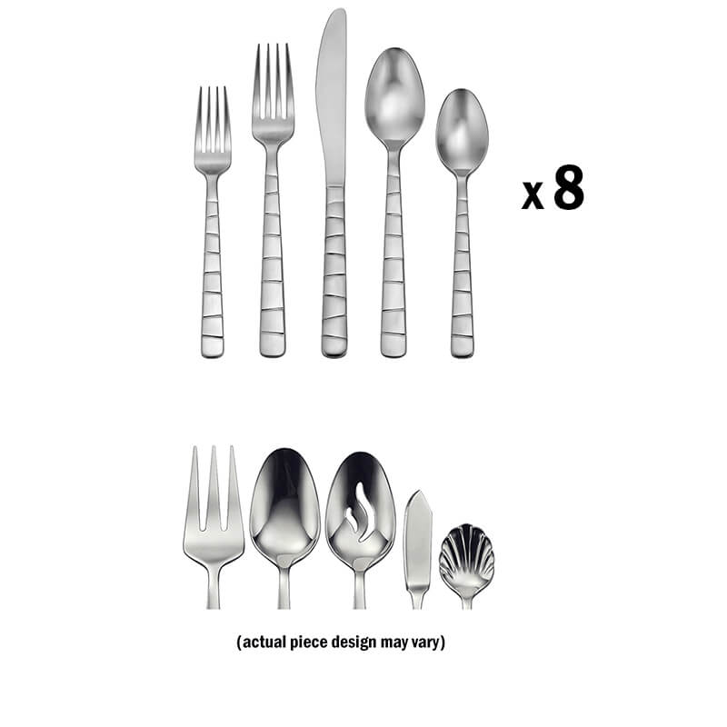 Oneida Satin Logan Square 45 Piece Set, Service for 8 - ON-H295045