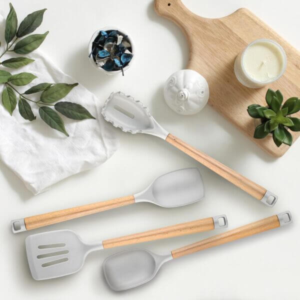 Skandia Beechwood 4pc Kitchen Tool Set - LN-SKT630B1SR