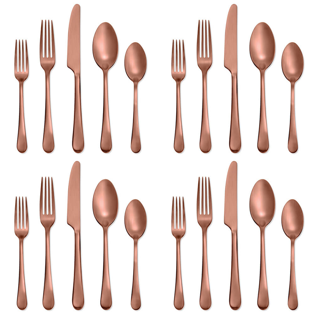 Skandia Mirabella Satin Copper Titanium 20 piece, Service for 4 - LN-SFF30C20SB